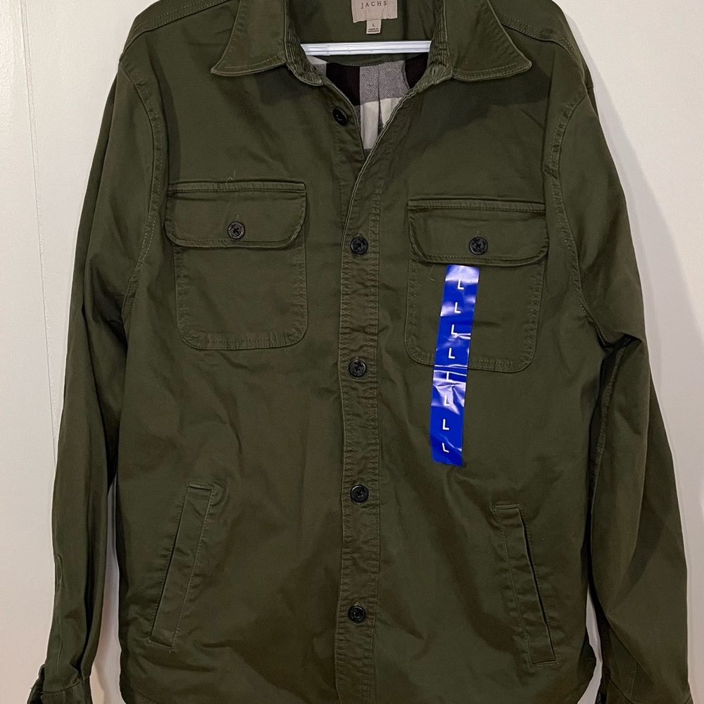 JACHS Field Jacket Men's Olive Zipper 4 Pockets Military Chic S/L S0195.10